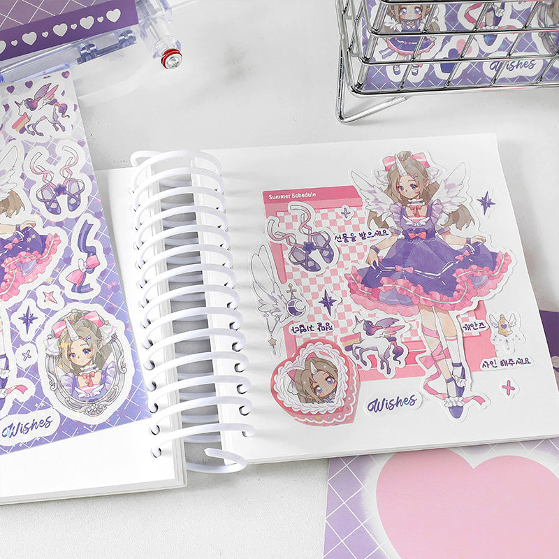 Infeel.Me Stickers Flower Angel series Cartoon Sweet Cool Girl DIY Handmade Phonecase Decorative Stickers
