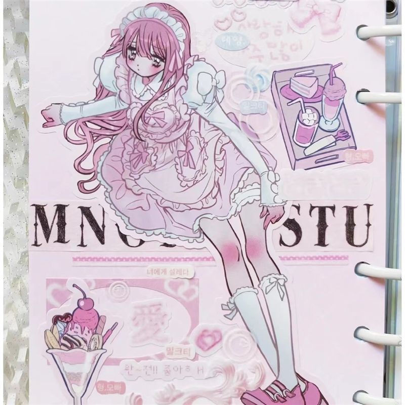 Domi Sticker Book With The Same Inner Page Girl Angel College Style Sticker Maid Roller Skating Sweet Asian Style Anime Character Sticker