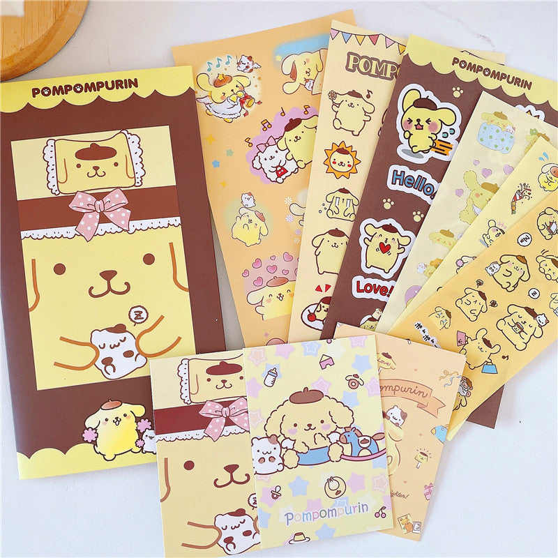 Sanrio Envelope Packaging Stickers Kuromi Melody Cinnamorll Stickers Handbook Decoration DIY Sticker