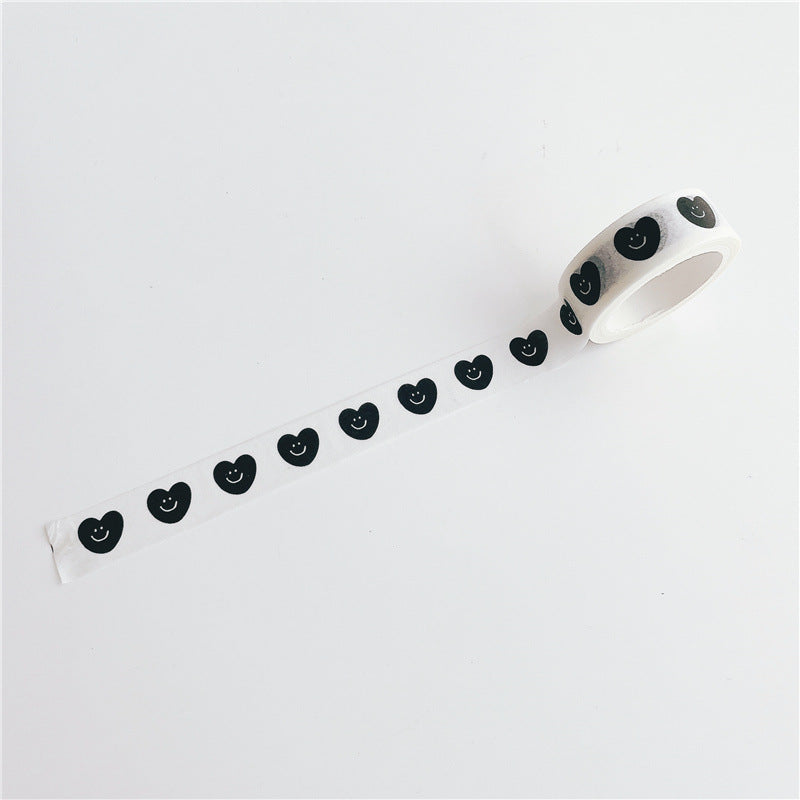 Black and White Grid English Hand-Painted Style and Paper Tape Decorative Stickers DIY Hand Account Material Stickers