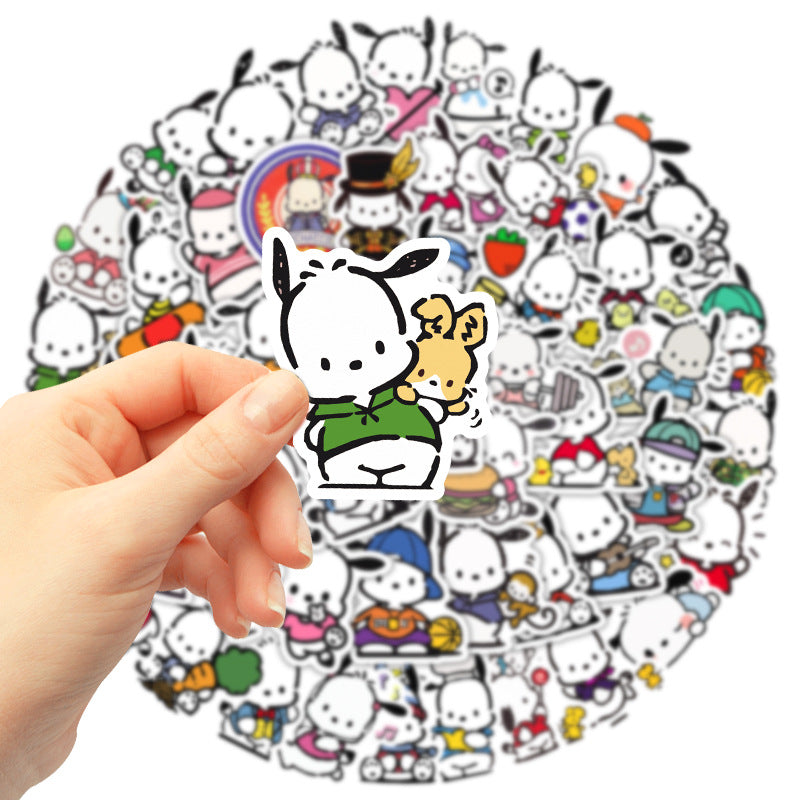50pcs Pochacco Sticker Water Cup Notebook Hand Account Water Cup Waterproof Student Stationery Decoration Graffiti Sticker