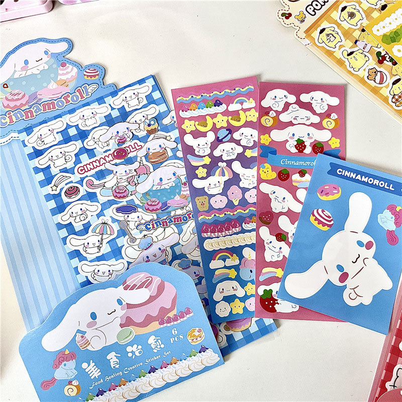 Sanrio Cute Supply Station Cartoon Anime Paper Sticker Set Diy Hand Account Decoration Material Sticker