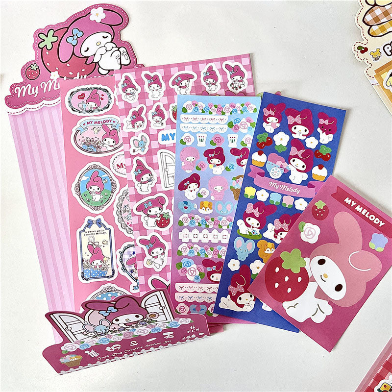Sanrio Cute Supply Station Cartoon Anime Paper Sticker Set Diy Hand Account Decoration Material Sticker