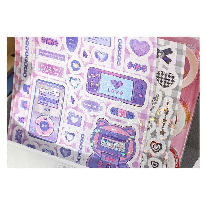 PaperMore Sticker Pet Game Machine Series Cute Comic Style DIY Hand Account Material 2pcs 4 Types