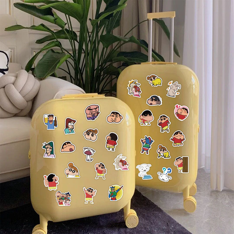 60pcs Cute Anime Cartoon Crayon Shin-chan Decoration Phone Case Water Cup Waterproof Hand Account Sticker Cartoon Sticker