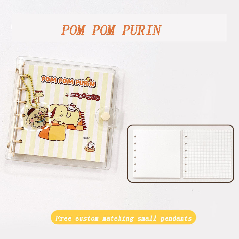 Sanrio Hand Ledger Binder Sticker Portable Transparent Square Notepad Notebook Cute Kuromi