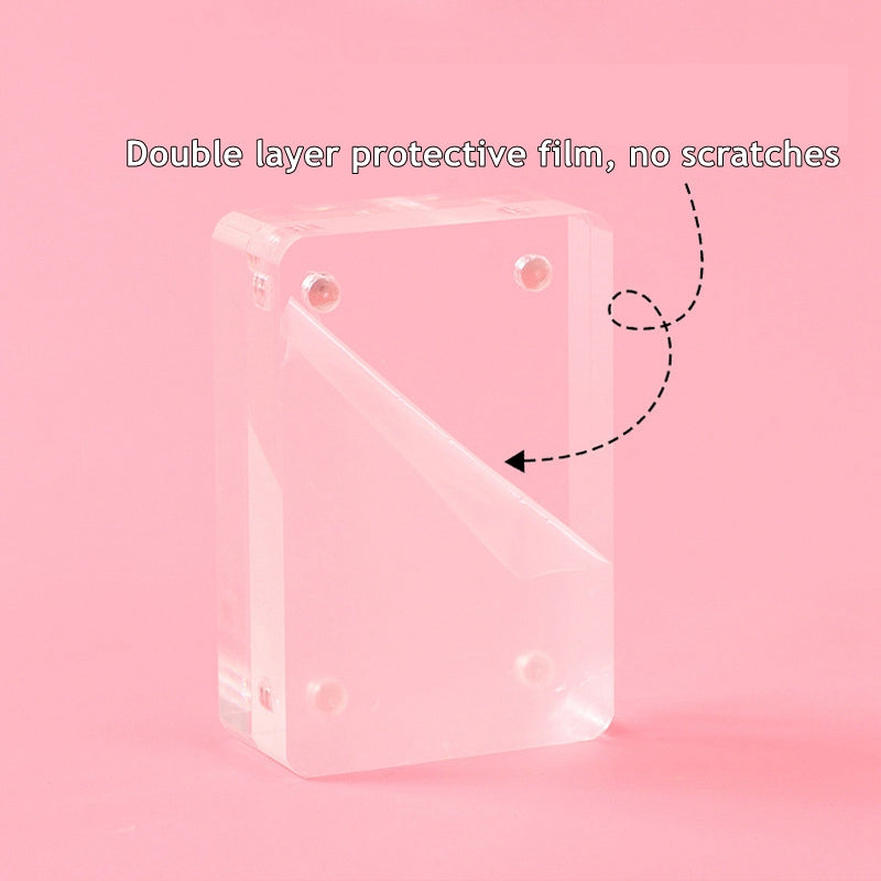 DIY Transparent Acrylic Toploader Magnetic Photo Frame Card Brick Sticker Square Goo Card Bricks