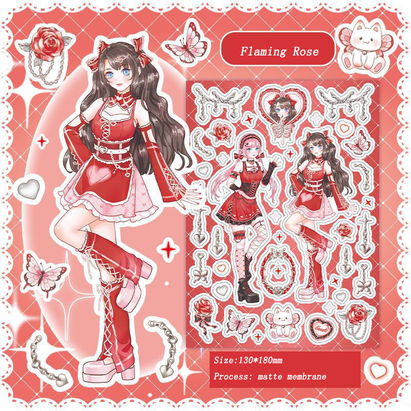 Barbie Angel Series Sweet Cool Babe Hand Account Diy Decorative Phone Case Hand Account Material Stickers Matte Membrane Stickers 4 Styles