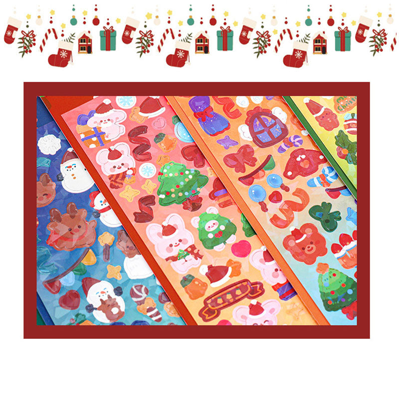 Christmas Sticker Set Christmas Themed Laser Decoration Stickers Hand Account Keychain DIY Stickers