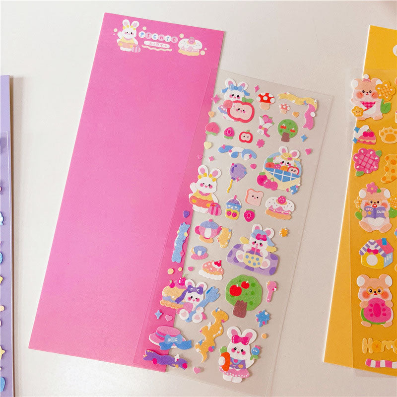 Let's Go For A Picnic Together~ Stickers DIY Hand Account Stickers Small Card Decoration Small Animal Material Stickers