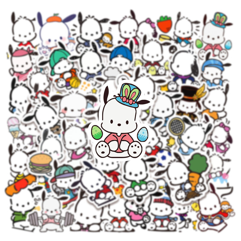 50pcs Pochacco Sticker Water Cup Notebook Hand Account Water Cup Waterproof Student Stationery Decoration Graffiti Sticker