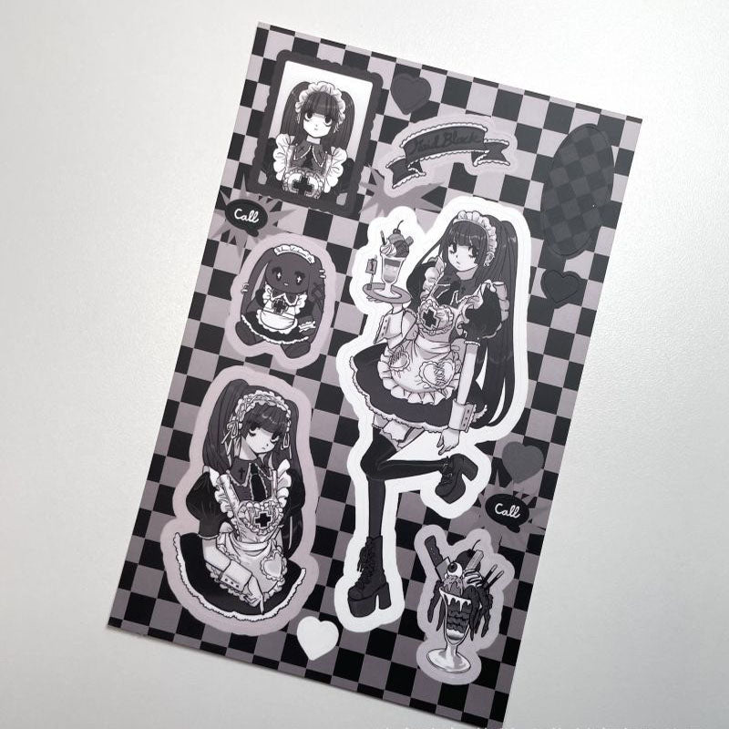 Creative Domi Stickers Girl Character Stickers Maid DIY Hand Account Phone Case Decorative Stickers