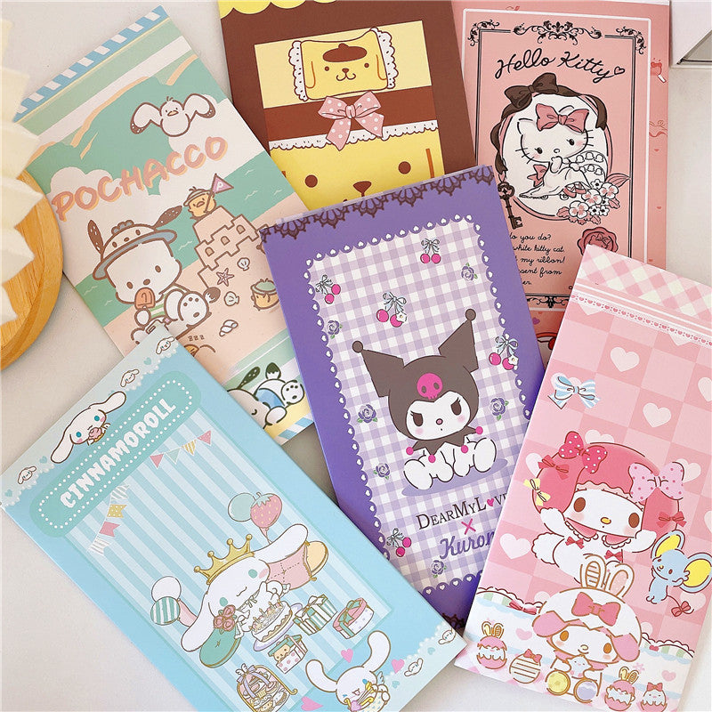 Sanrio Envelope Packaging Stickers Kuromi Melody Cinnamorll Stickers Handbook Decoration DIY Sticker
