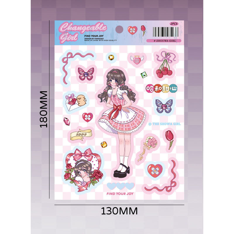Variety Girl Series Stickers Cute Cold Girl Stickers Diy Hand Account Decoration Material Collage Stickers