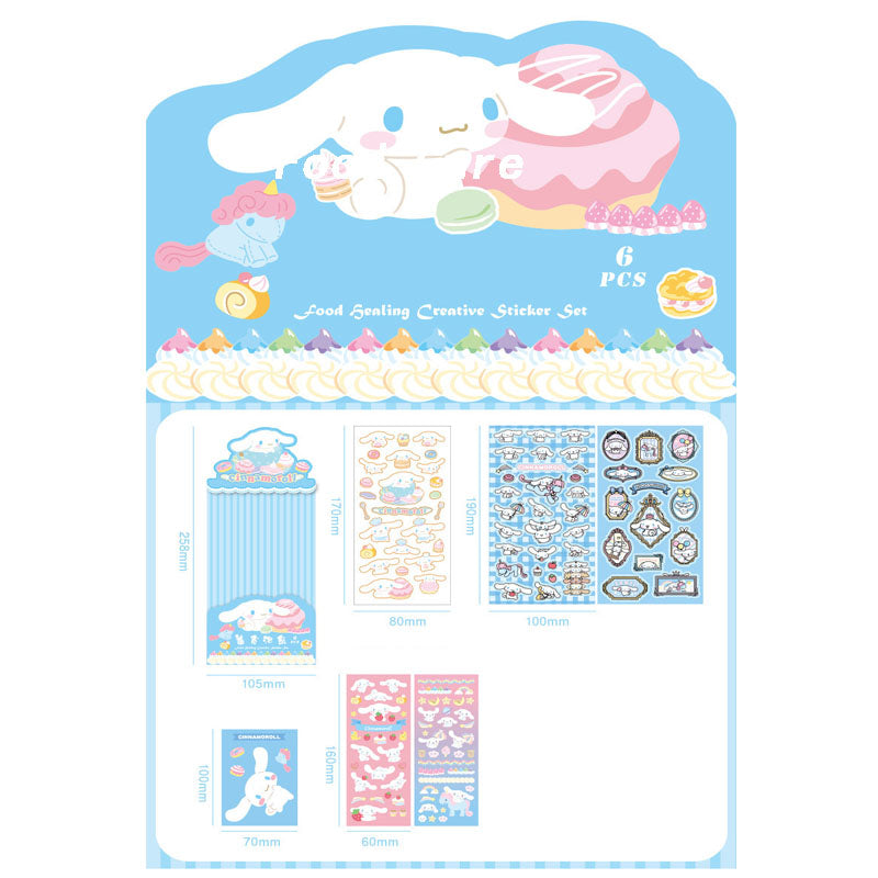 Sanrio Cute Supply Station Cartoon Anime Paper Sticker Set Diy Hand Account Decoration Material Sticker