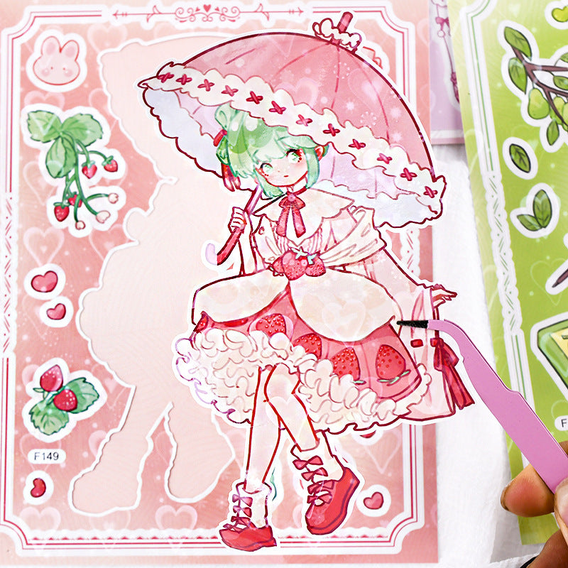 Spring Elf Series Stickers Creative Girl Cute Character Hand Account Stickers Diy Decorative Stickers
