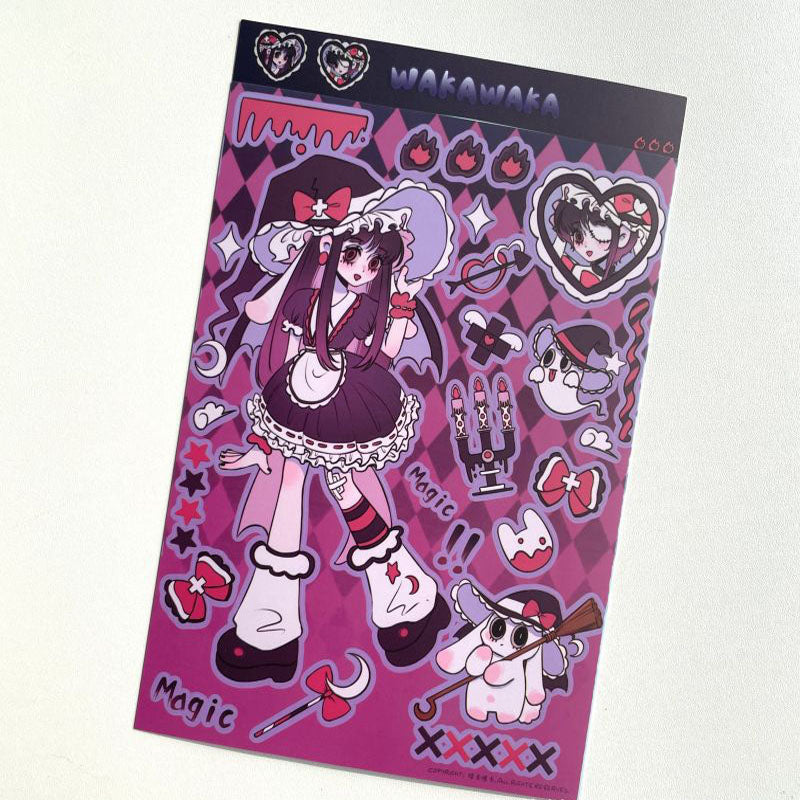 Werewolf Girl Hand Account Sticker Witch Magic Beautiful Girl Sticker Angel Devil DIY Keychain Plate Decoration Sticker