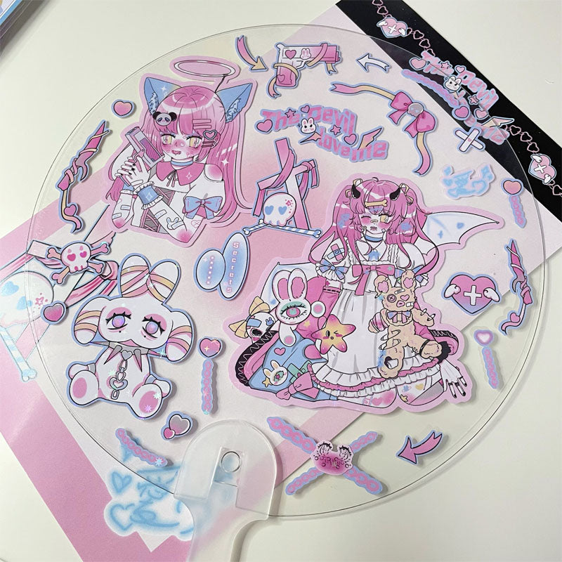 Killer Girl Barbie Girl Love Membrane Sweet Asian Style Decorative Stickers DIY Hand Account Phone Case Small Card Stickers