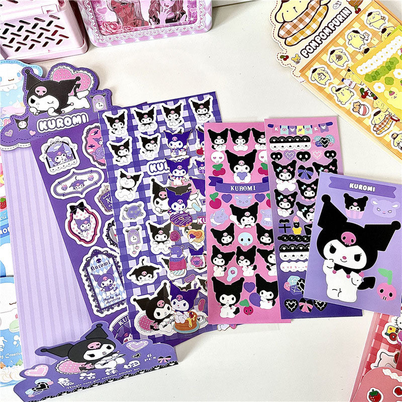 Sanrio Cute Supply Station Cartoon Anime Paper Sticker Set Diy Hand Account Decoration Material Sticker