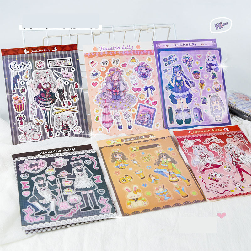 Variety of Characters Stickers Hand Account Decoration Material DIY Phone Case Key Chain Small Card Stickers Animation