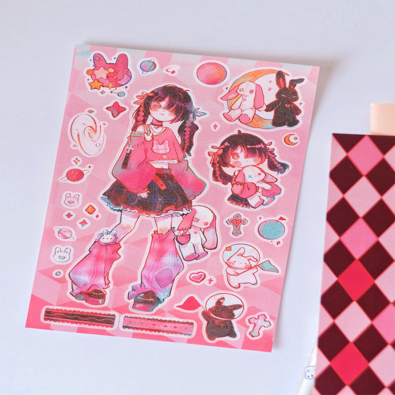 Sweet Asia Girls Goo Card Stickers Goo Box Handbook Decorative Stickers