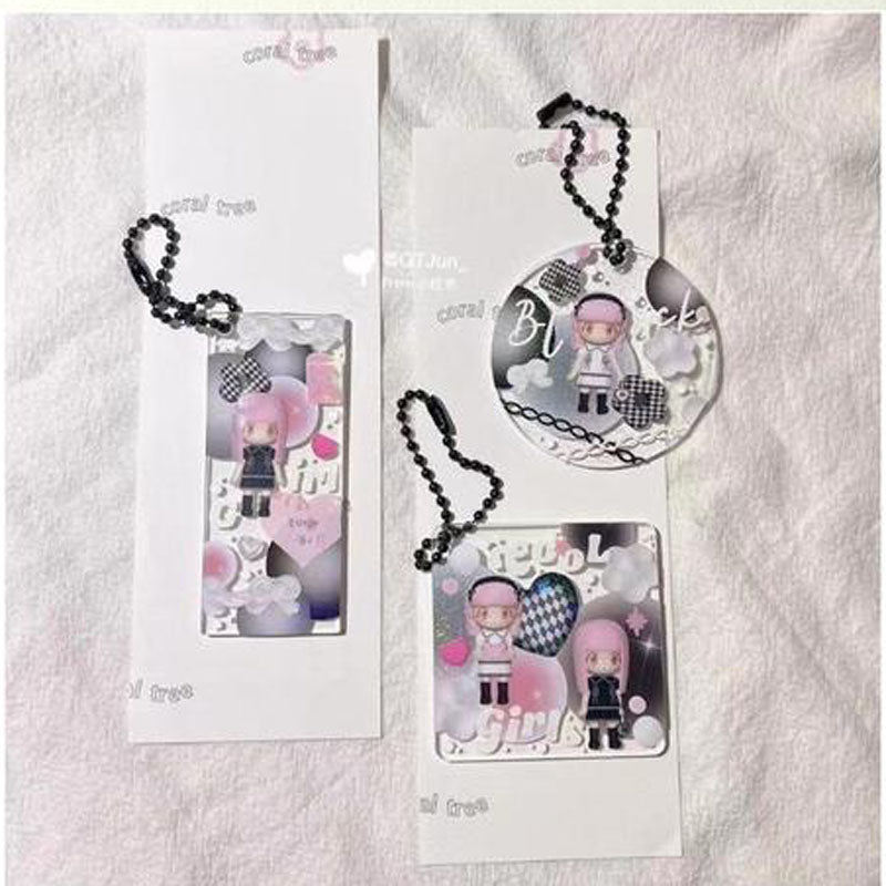 3D Modeling Little Girl Stickers Small Card Decoration Stickers Hand Account Character Material Stickers