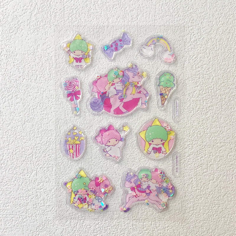 DIY Sanrio Shake Water Stickers 3D Three-dimensional Decorative Bubble Stickers Hello Kitty