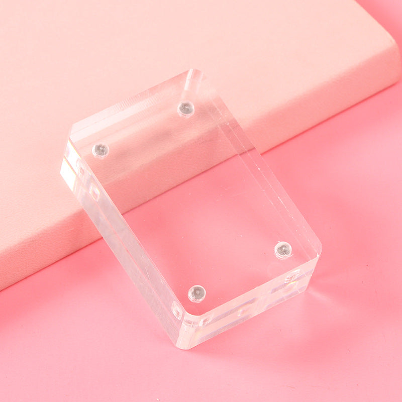 DIY Transparent Acrylic Toploader Magnetic Photo Frame Card Brick Sticker Square Goo Card Bricks