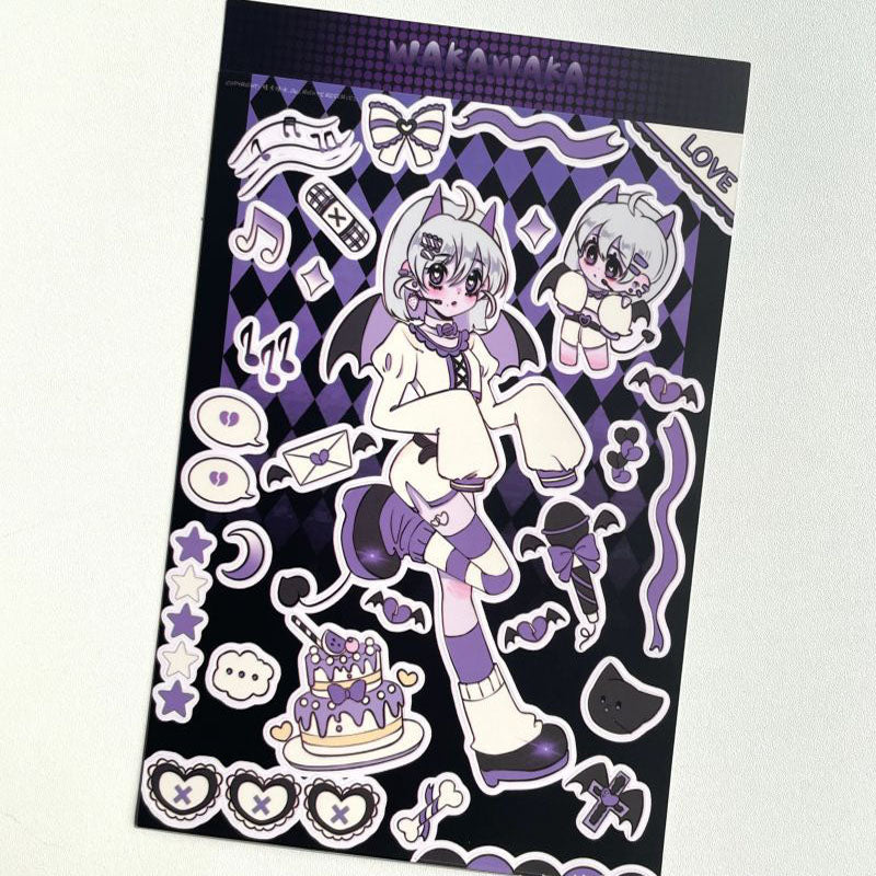Werewolf Girl Hand Account Sticker Witch Magic Beautiful Girl Sticker Angel Devil DIY Keychain Plate Decoration Sticker