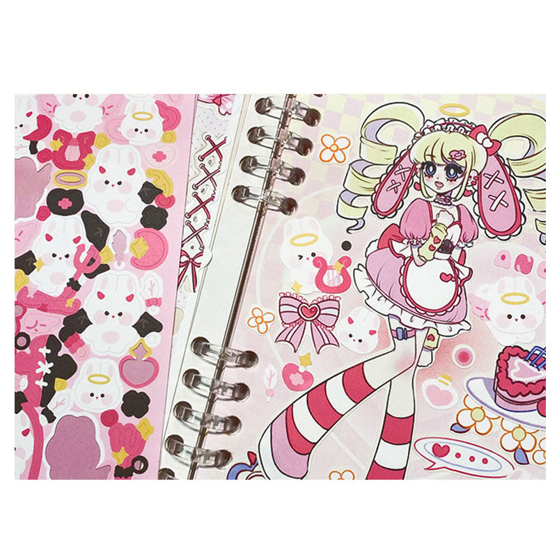 Happy Weekend Girl Pink Cake Decoration Sticker Cute Graffiti Hand Account Sticker Sticker Material Paper