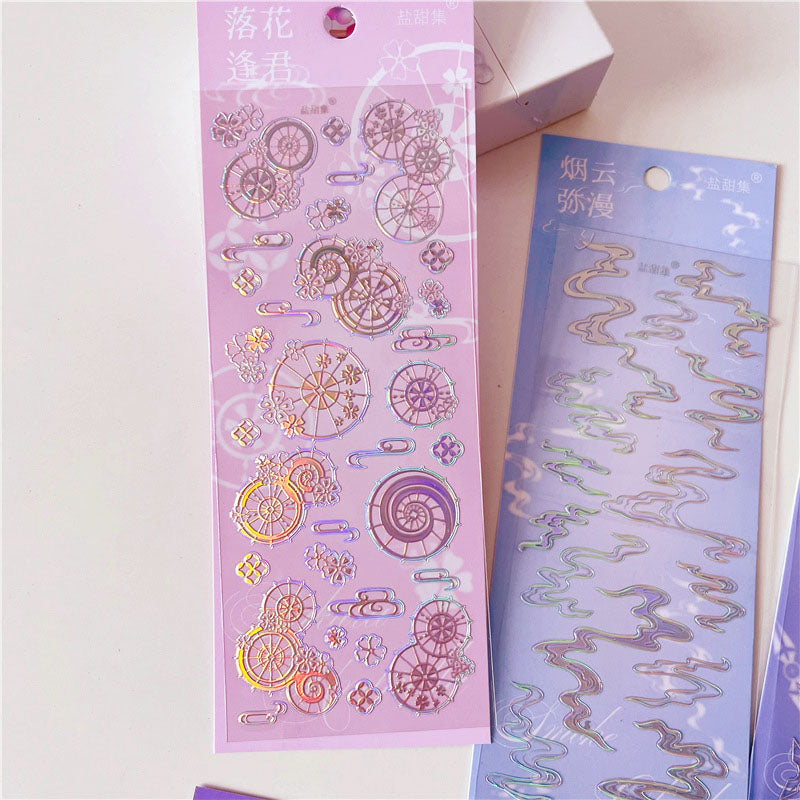 Galaxy Taboo Series Silver Pressed Stickers 3D Hand Account Phone Case Collage Decoration Material Stickers
