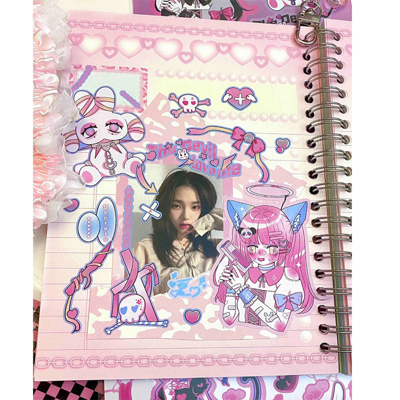 Killer Girl Barbie Girl Love Membrane Sweet Asian Style Decorative Stickers DIY Hand Account Phone Case Small Card Stickers