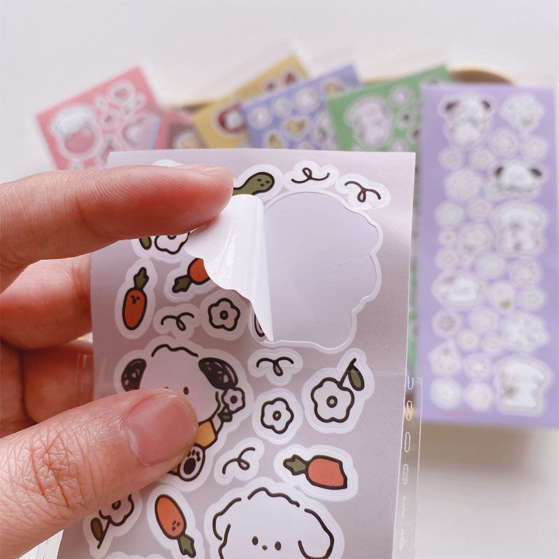 Cute Cartoon PomPom Purin Stickers Laser DIY Decorative Small Stickers Waterproof Goo Card Stickers