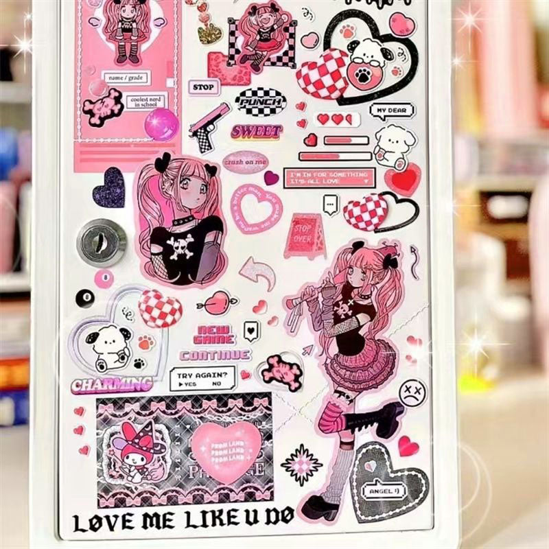 Domi Replacement Girl Stickers Character Stickers Sweet Asia hand Account DIY Decorative Material Stickers