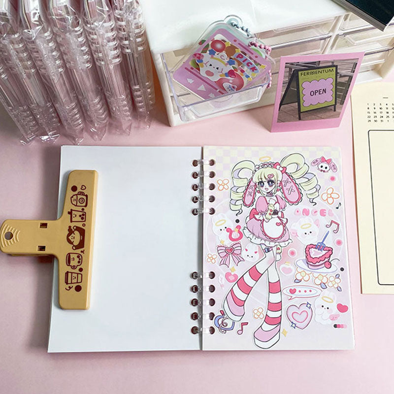 Full-Color Inner Page Cherry Sticker Hand Book Loose-Leaf Square Hand Account Book Cherry Binder Color Illustration Inner Page Diary Notebook