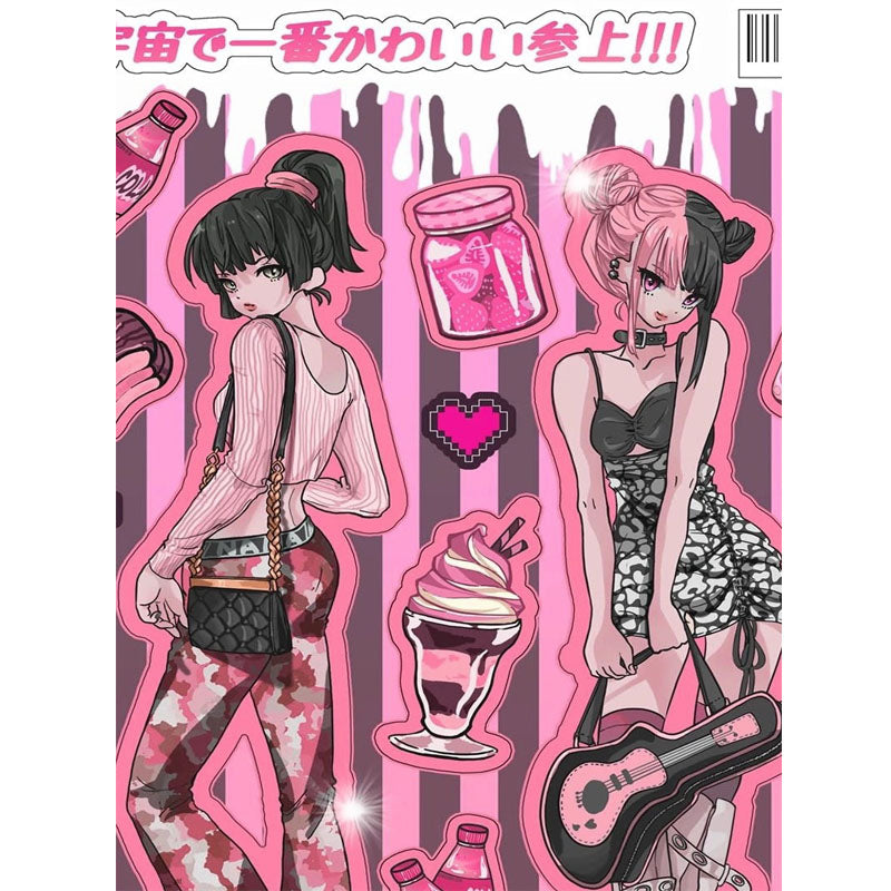 Character Gouka Sweet Asian Style Series Stickers Small Card DIY Hand Account Phone Case Sticker