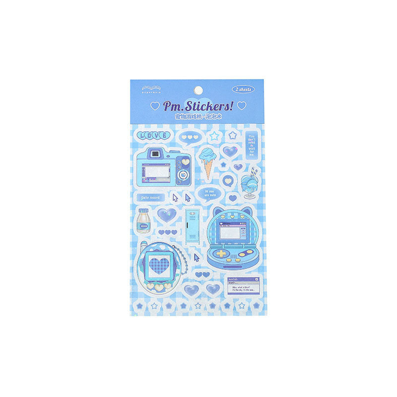 PaperMore Sticker Pet Game Machine Series Cute Comic Style DIY Hand Account Material 2pcs 4 Types