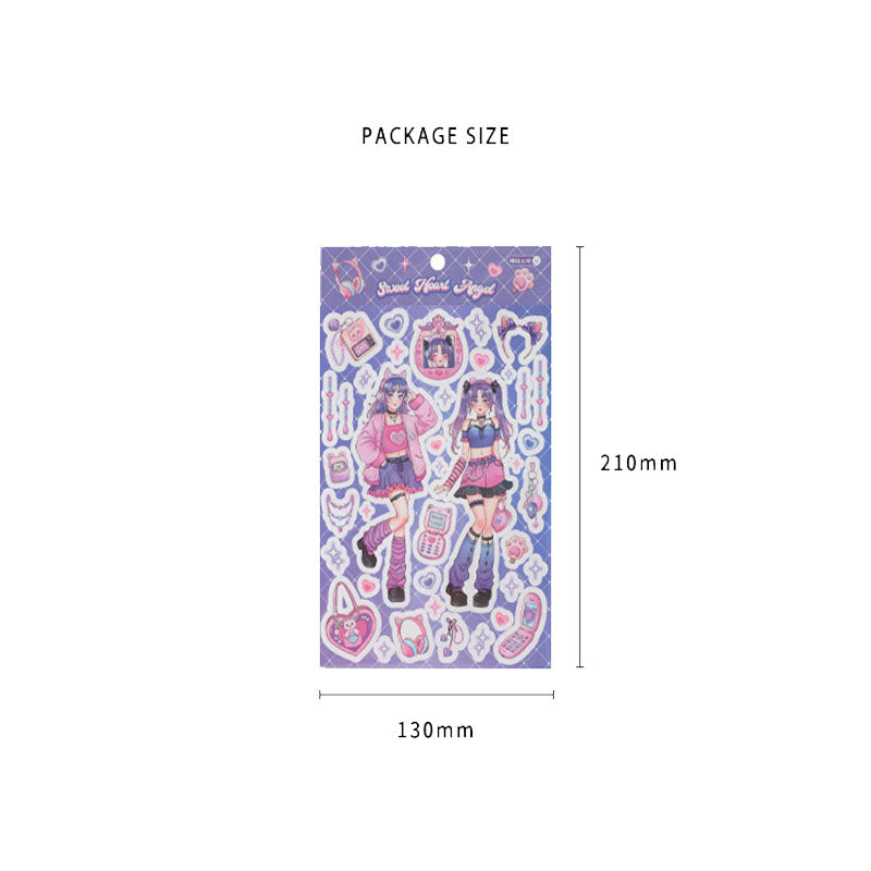 Barbie Angel Series Sweet Cool Babe Hand Account Diy Decorative Phone Case Hand Account Material Stickers Matte Membrane Stickers 4 Styles