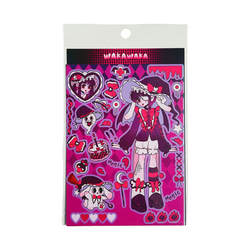 Werewolf Girl Hand Account Sticker Witch Magic Beautiful Girl Sticker Angel Devil DIY Keychain Plate Decoration Sticker