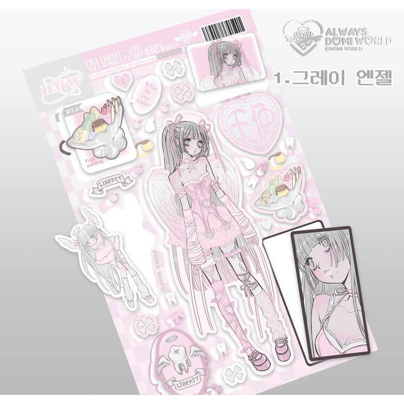 DOMI WORLD Angel Series Sweet Asian Style Cute Stickers Hand Account Phone Case DIY Waterproof Stickers