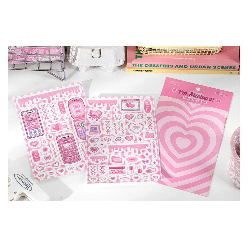PaperMore Sticker Pet Game Machine Series Cute Comic Style DIY Hand Account Material 2pcs 4 Types
