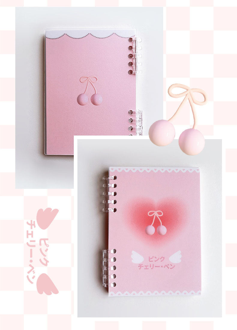 Full-Color Inner Page Cherry Sticker Hand Book Loose-Leaf Square Hand Account Book Cherry Binder Color Illustration Inner Page Diary Notebook