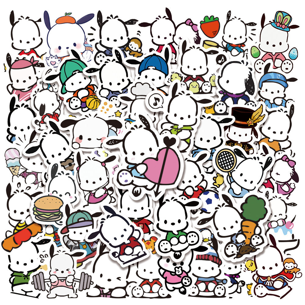 50pcs Pochacco Sticker Water Cup Notebook Hand Account Water Cup Waterproof Student Stationery Decoration Graffiti Sticker