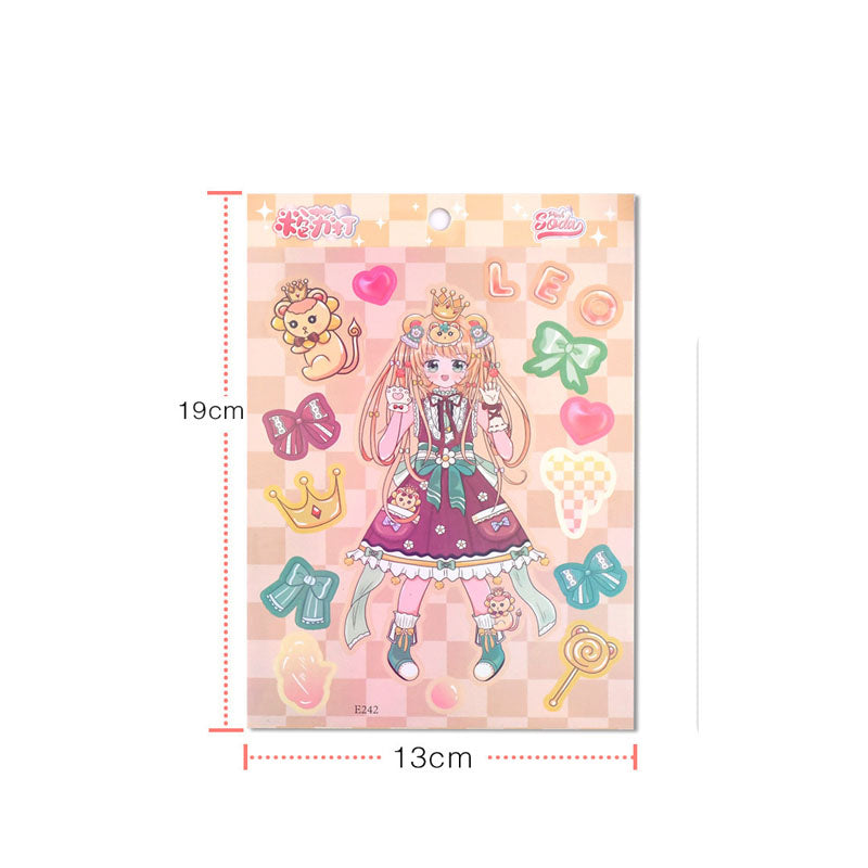 Mengli Attack Series Character Stickers Cartoon DIY Hand Account Keychain Phone case Small Card Decoration Sticker Material
