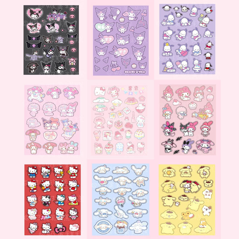 Sanrio Goo Card Sticker Kulomi Melody Decoration Phone Case Hand Account Material Sticker