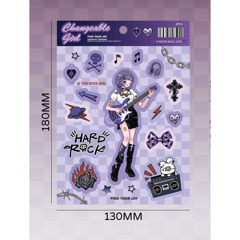 Variety Girl Series Stickers Cute Cold Girl Stickers Diy Hand Account Decoration Material Collage Stickers