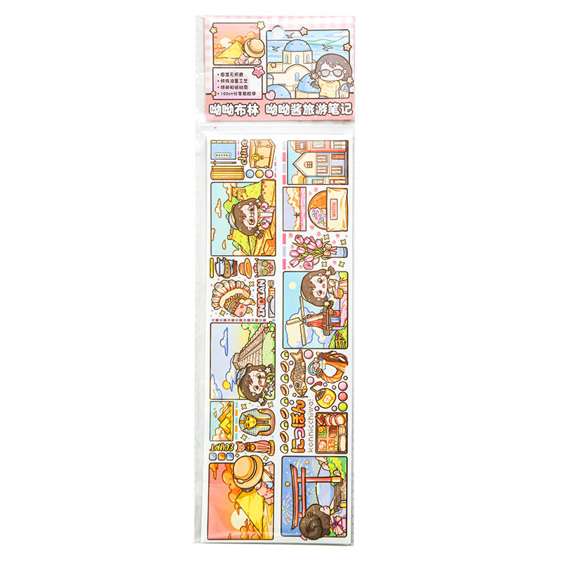 Cute Cartoon Character Stickers DIY Hand Account Landscaping Collage Tape
