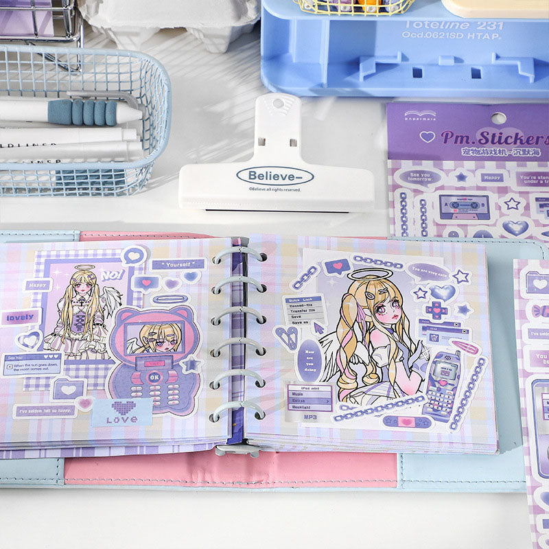 PaperMore Sticker Pet Game Machine Series Cute Comic Style DIY Hand Account Material 2pcs 4 Types