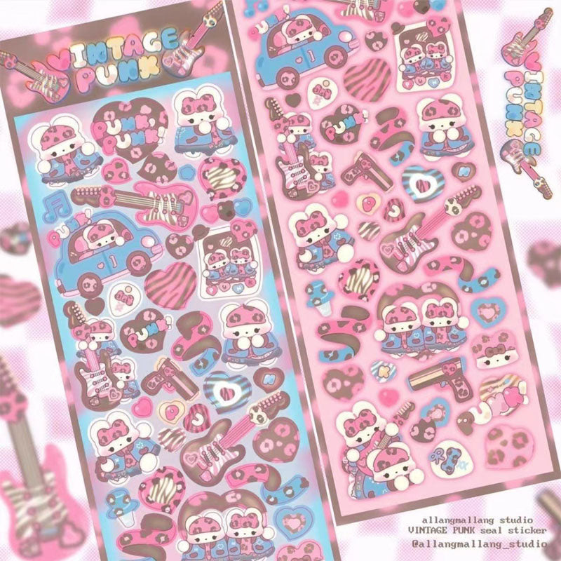 Excellent Cartoon Laser Stickers Sparkling Cute Decorative Stickers Diy Hand Account Decoration phone Case Material Stickers