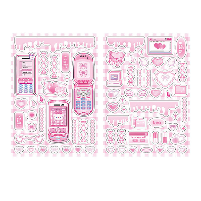PaperMore Sticker Pet Game Machine Series Cute Comic Style DIY Hand Account Material 2pcs 4 Types